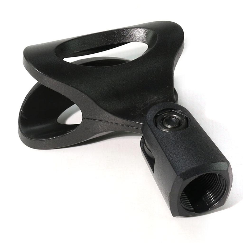 Almencla Microphone Clip Holder Stand Mount Mic Clamp Black