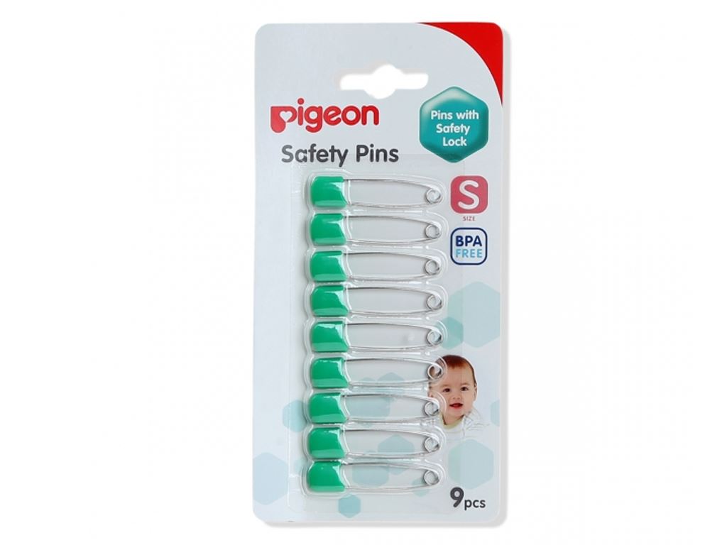 Kim băng Pigeon 9 cái/vỹ, cài quần áo cho bé, chất liệu cao cấp - kim bang cai ao quan