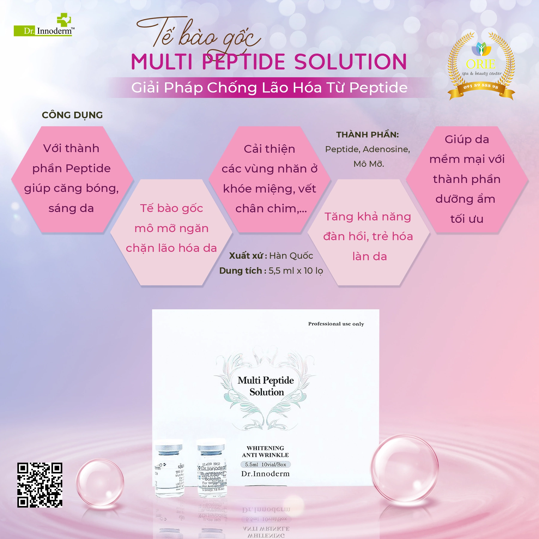 TẾ BÀO GỐC CĂNG BÓNG MULTI PEPTIDE SOLUTION CHIẾT XUẤT MÔ MỠ (Dr. Innoderm)