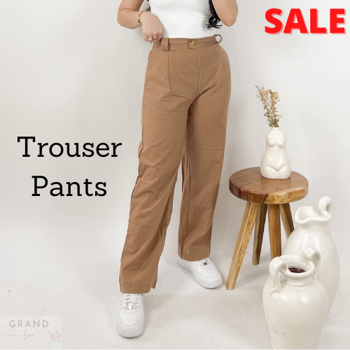 TRENDY TROUSER PANTS FOR GIRLS WOMEN OFFICE PANTS TROUSERS TAN BROWN NAVY  BLUE CASUAL PANTS