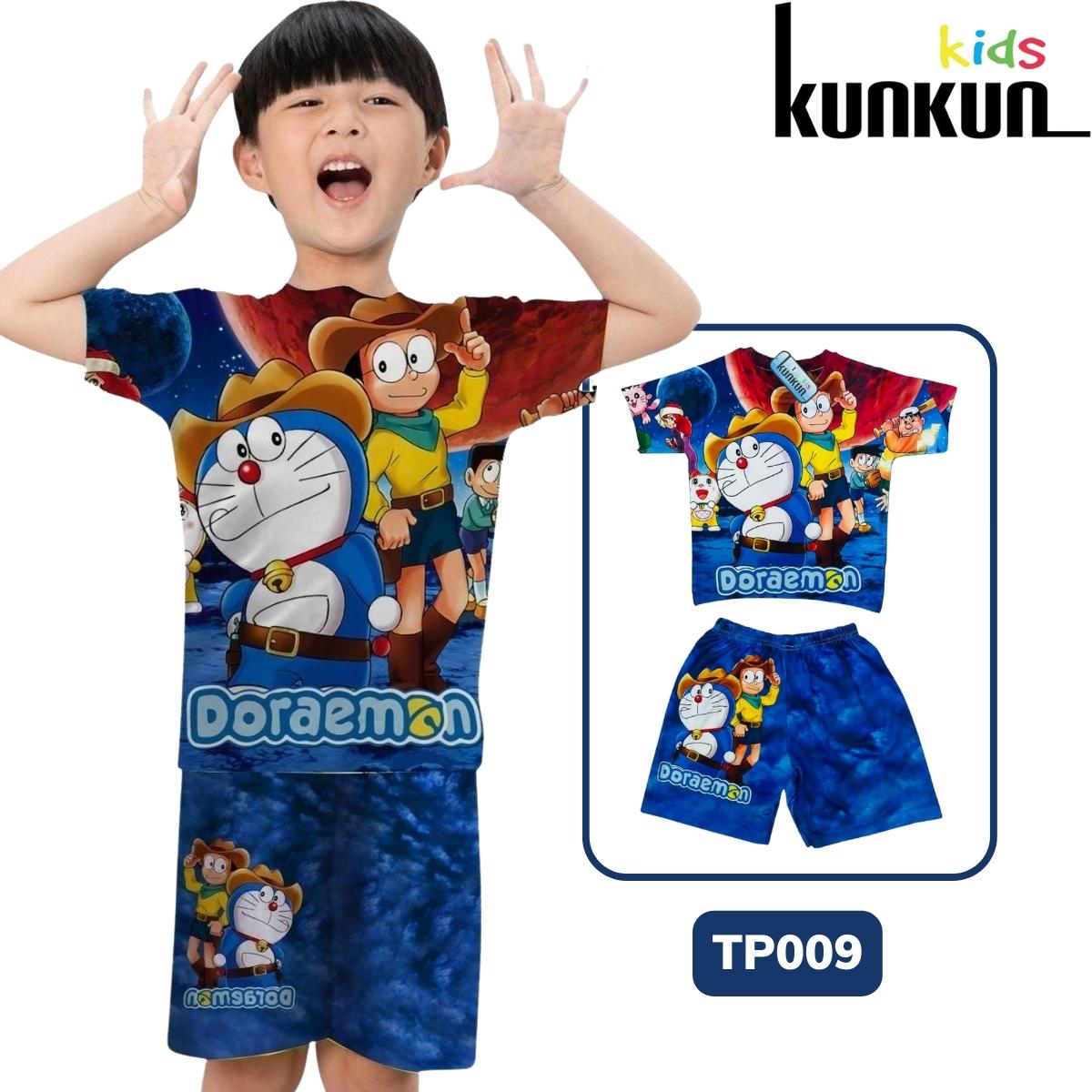 Quần áo bé trai Thun lạnh thoáng mát in 3D hoạt hình Doraemon Kunkun TP009 - Đồ bộ bé trai size đại cho bé từ 10kg - 60kg - Thời trang trẻ em cao cấp thumbnail