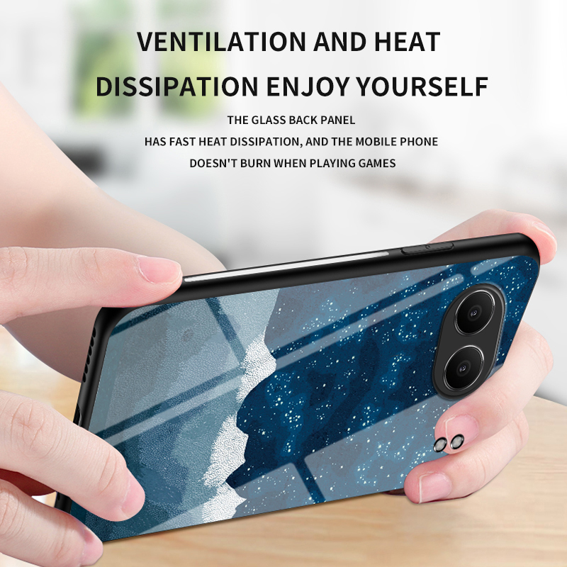 Phone case OnePlus Nord 4 Couple Starry Moon Mirror Glass Protector Meteor Start Back Cover OnePlus Nord 4 5G Case. 