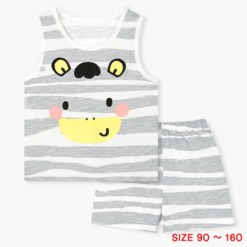 (9-40kg) Đồ bộ quần áo ba lỗ cotton cho bé trai, bé gái mặc nhà mùa hè Unifriend Quốc U2022-10. Size đại trẻ em 5, 6, 8, 10 tuổi