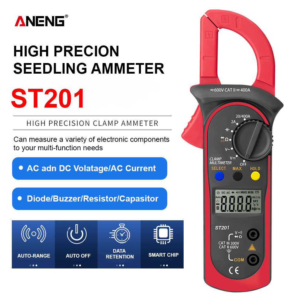Stok Malaysia!! ST201 Digital Clamp Multimeter OHM Amp Meter AC/DC