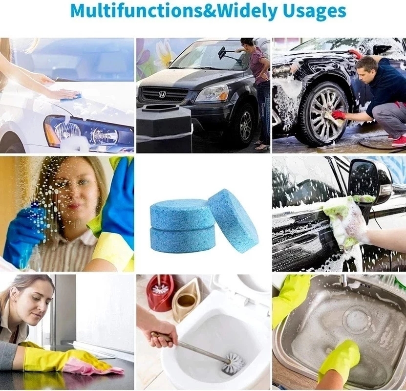 20/50/100 Cái Dụng Cụ Lau Kính Chắn Gió Xe Hơi Viên Sủi Bọt Làm Sạch Cửa Sổ Xe Hơi