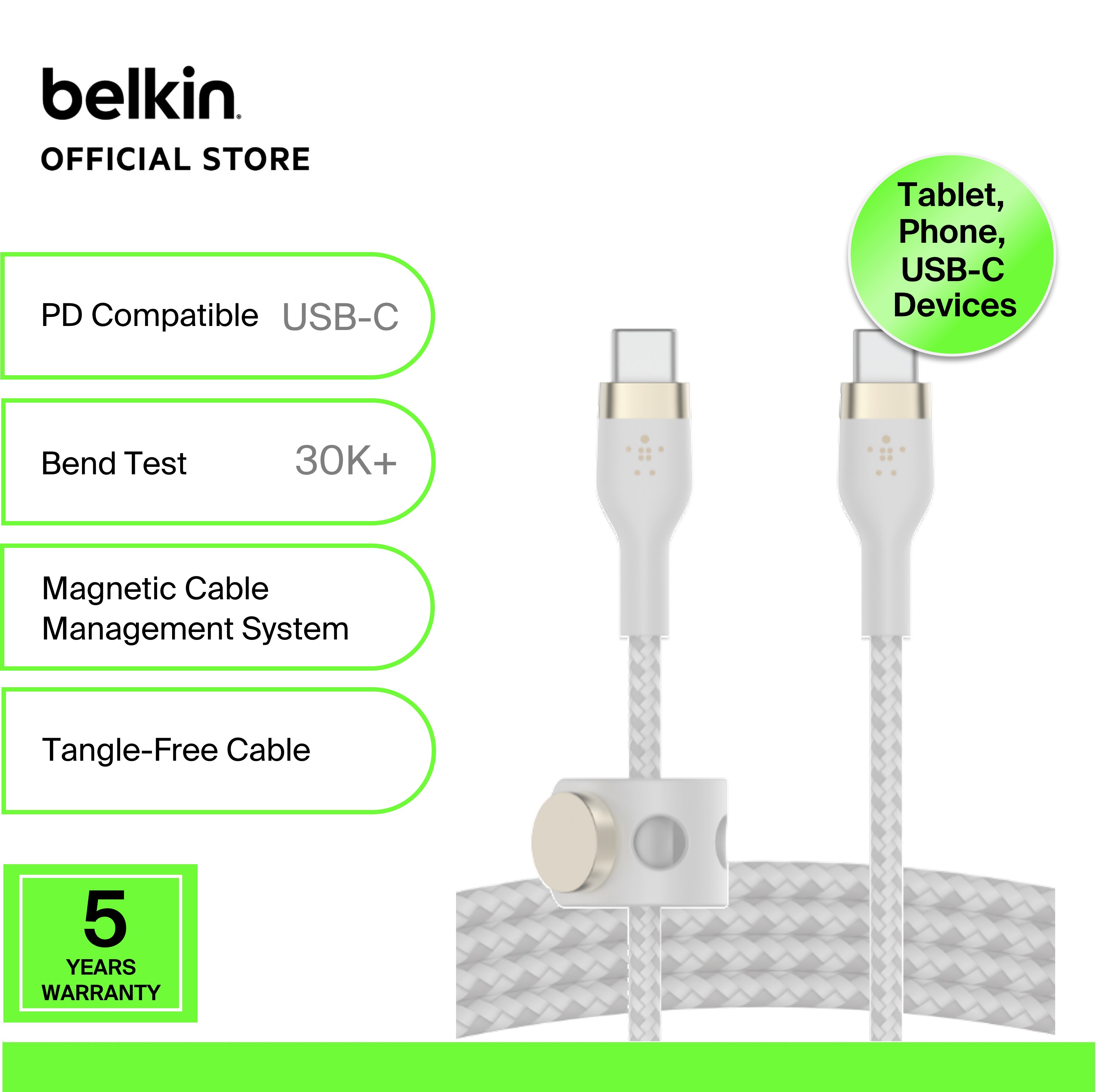 Belkin CAB011bt BoostCharge Pro Flex USBC to USBC Cable 1M (samsung z