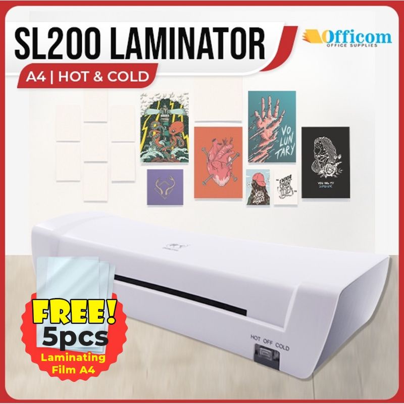 SL200 Laminator A4 Hot and Cold Laminating Machine Two Rollers