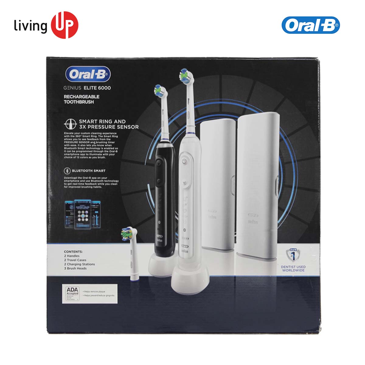 Set đôi bàn chải điện Oral-B Genius Elite 6000 (Có tách set)