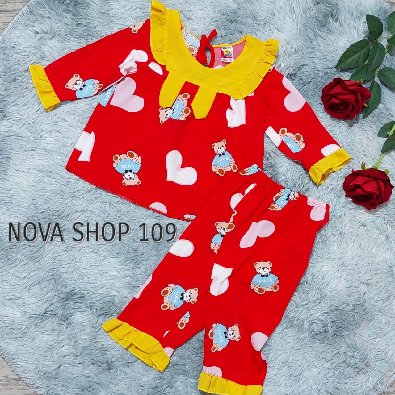 Bộ đồ pijama tay dài TOM VÀ JERRY chất lụa siêu mềm, mát cho bé gái 14-19kg, NOVA SHOP