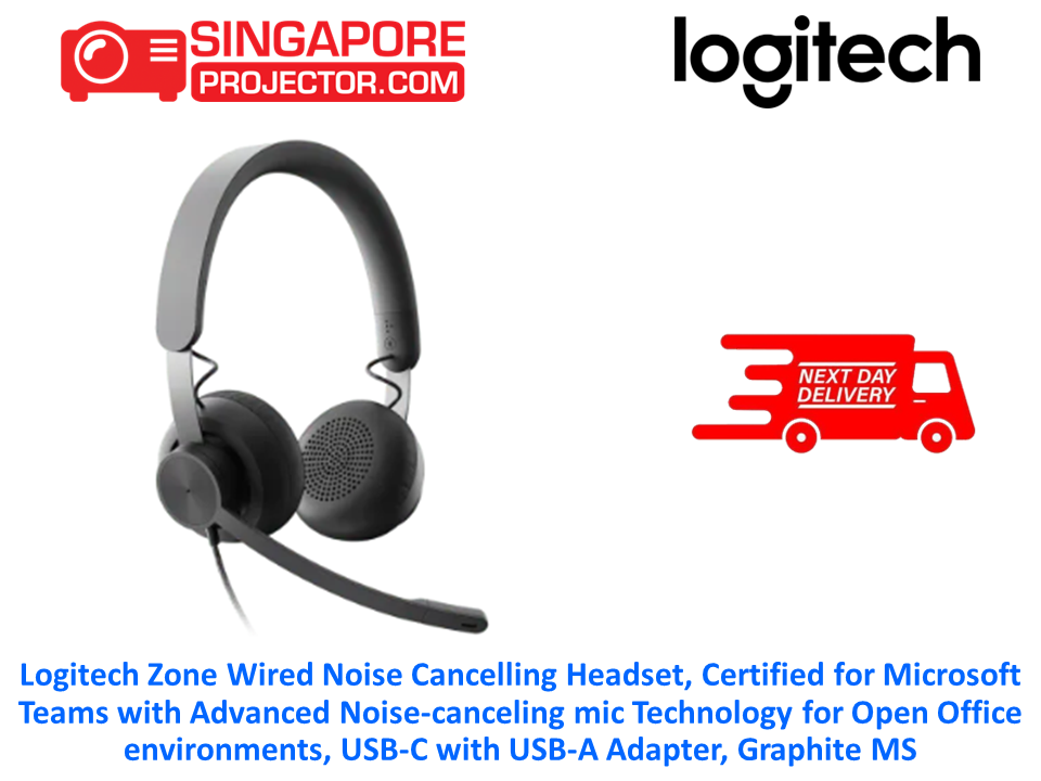 Noise Canceling Headphones Logitech Zone Wired MSFT Teams Headset