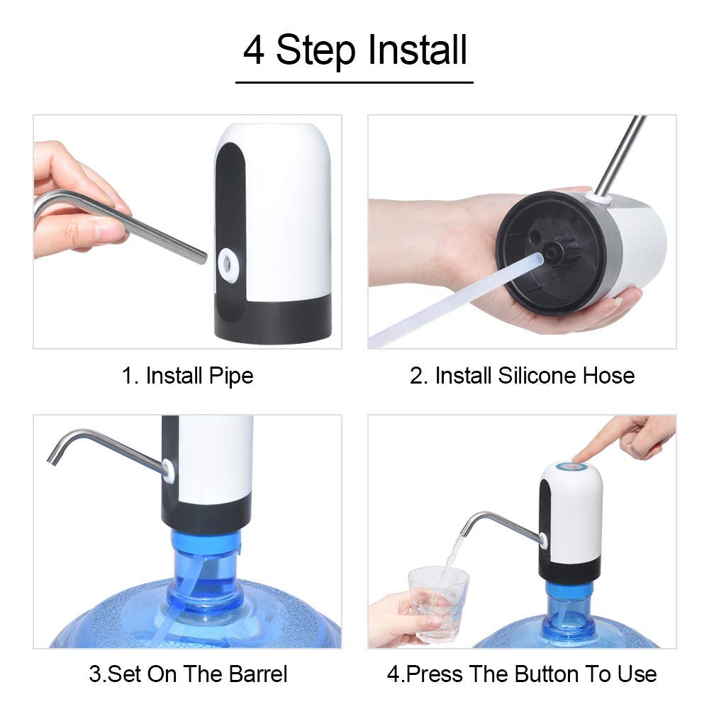 Water Bottle Pump USB Charging Automatic Drinking Water Pump Portable ...