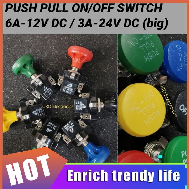 HORN SWITCH / PUSH PULL ON/OFF SWITCH 12V 24V DC | Lazada PH