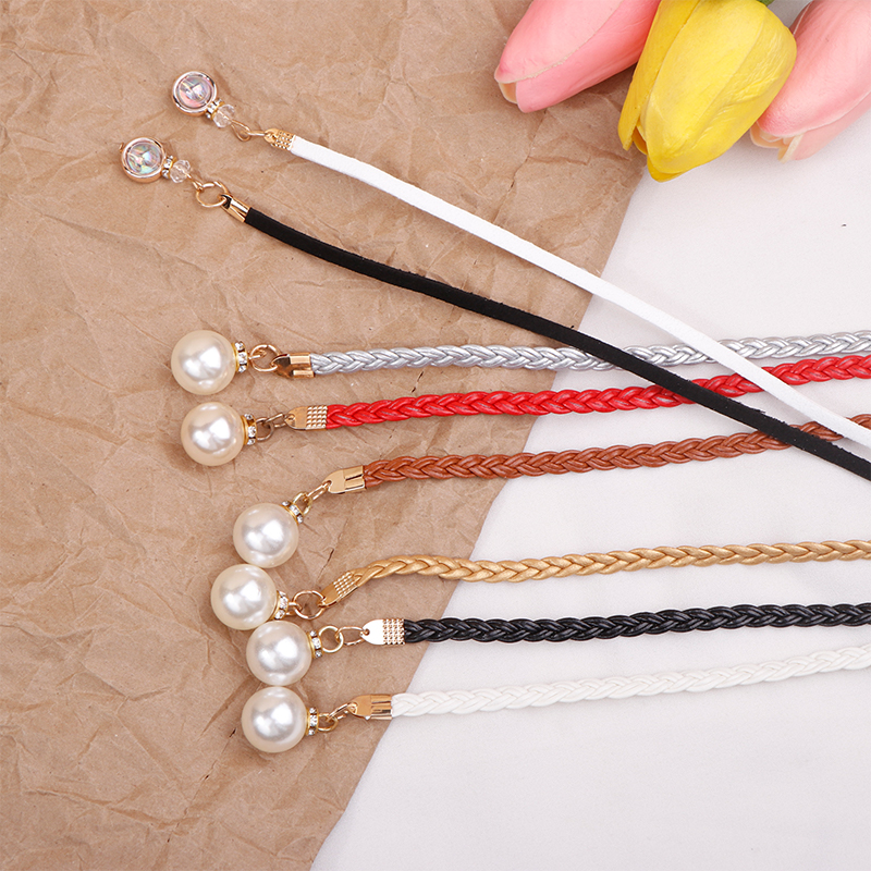 Retro PU Braided Pearl Belt Chain Versatile Women Leather Rope Waistband Love Buckle Jeans Dresses Clothing Accessories. 