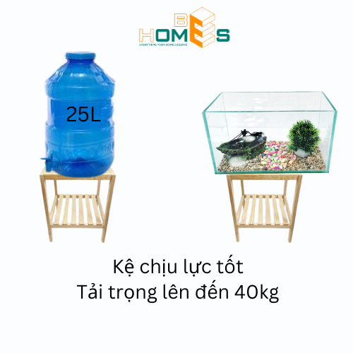 Kệ tab gỗ đầu giường mặt ván 2 tầng Behomes