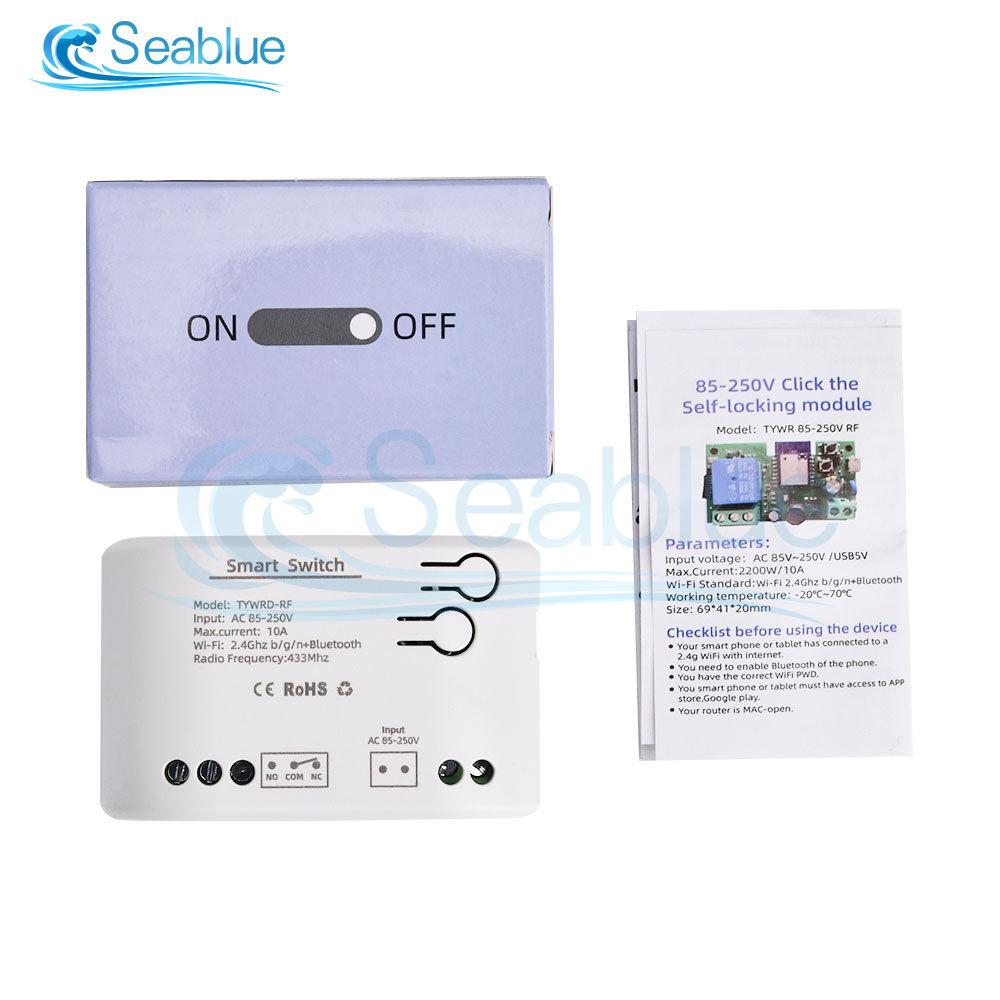 Sonoff WiFi Wireless Smart Switch Home Relay Module 5V-12V Self-lockin –  Aideepen