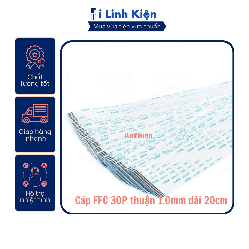 Cáp FFC 30P thuận 1.0mm dài 20cm loại 1