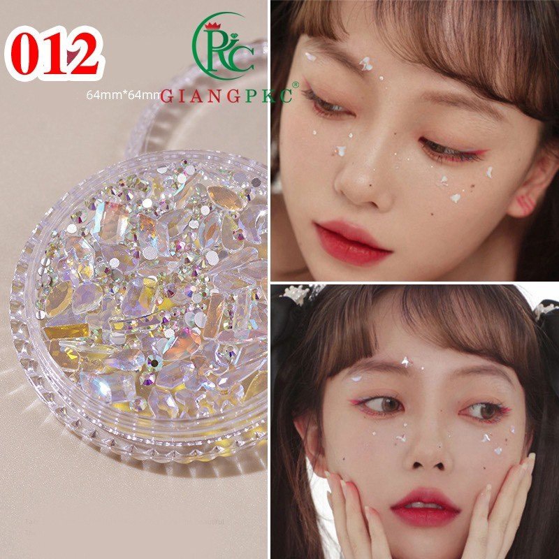 Đá đính mắt make up - miếng dán đính đá trang điểm cho mặt, mắt, tóc Giangpkc Phụ Kiện Cưới Giang