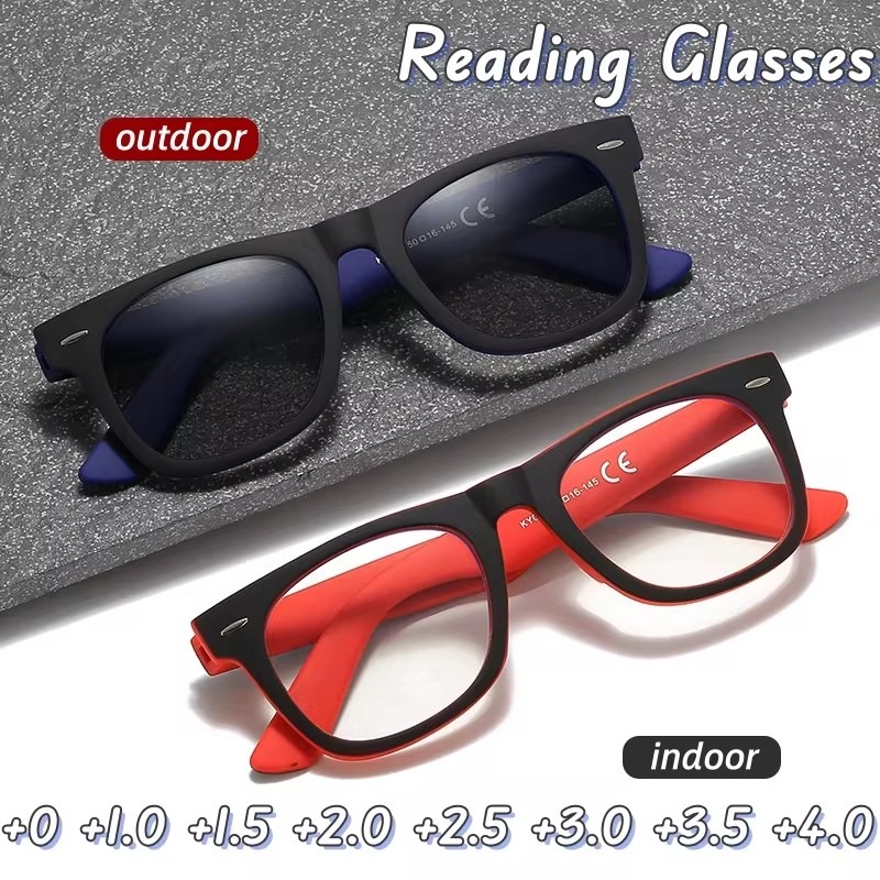 PEEPAI Photochromic Progressive Multifocus Reading Glasses UV400 Aviator Sun Readers Computer Anti Blue Light Glasses For Men Women 1.0 - View #7