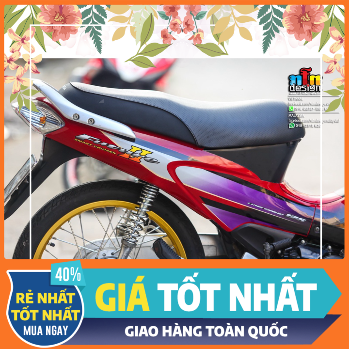 Tem Rời Dán Xe Future 2 Mẫu Zin Đỏ Tím Đen