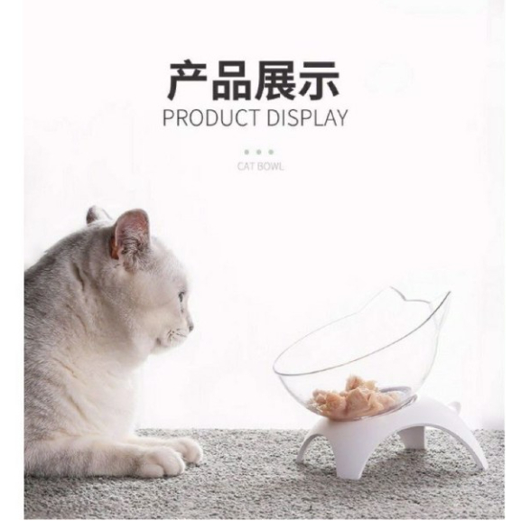 Chén bát ăn đơn nghiêng chống gù cho chó mèo