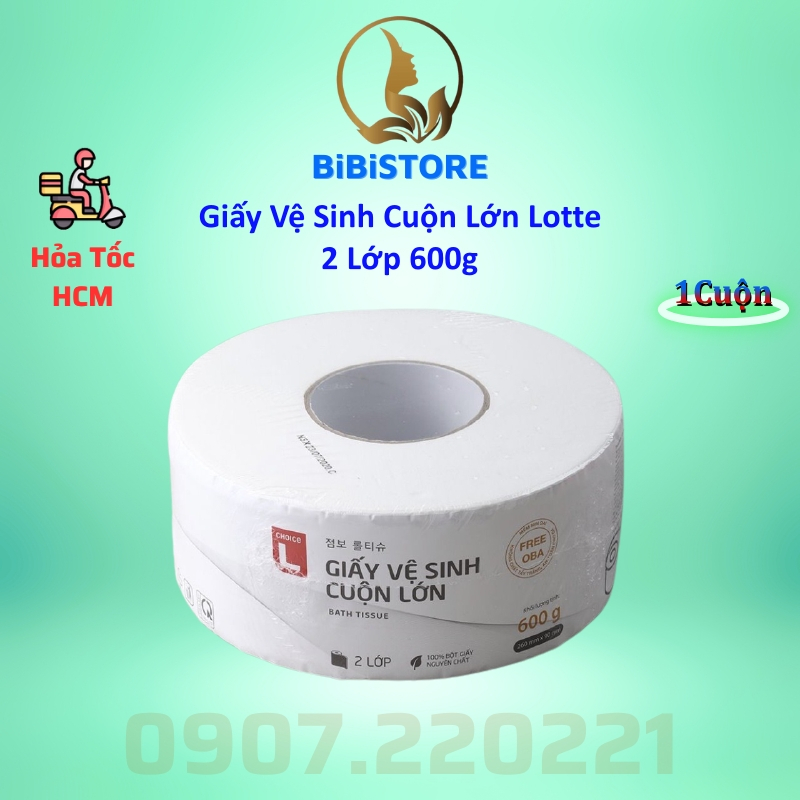 Giấy vệ sinh cuộn lớn choice l lotte hàn quốc 2 lớp 600g