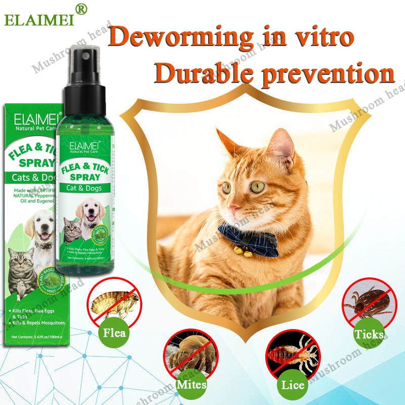 ELAIMEI【Recommended by pet hospital】free dogs and cats from mites dog spray  for ticks and fleas remover anti tick and flea killer for dogs cat flea  remover Anti Red Spot on Small Animals