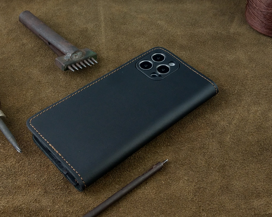 Bao Da dành cho Iphone 12 pro max /13 pro/13 pro max Handmade Da Bò Thật