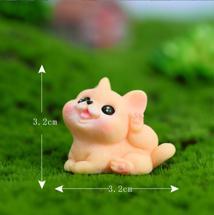 Mô hình chó nhỏ decor bàn học, trang trí chậu cây, terrarium tiểu cảnh