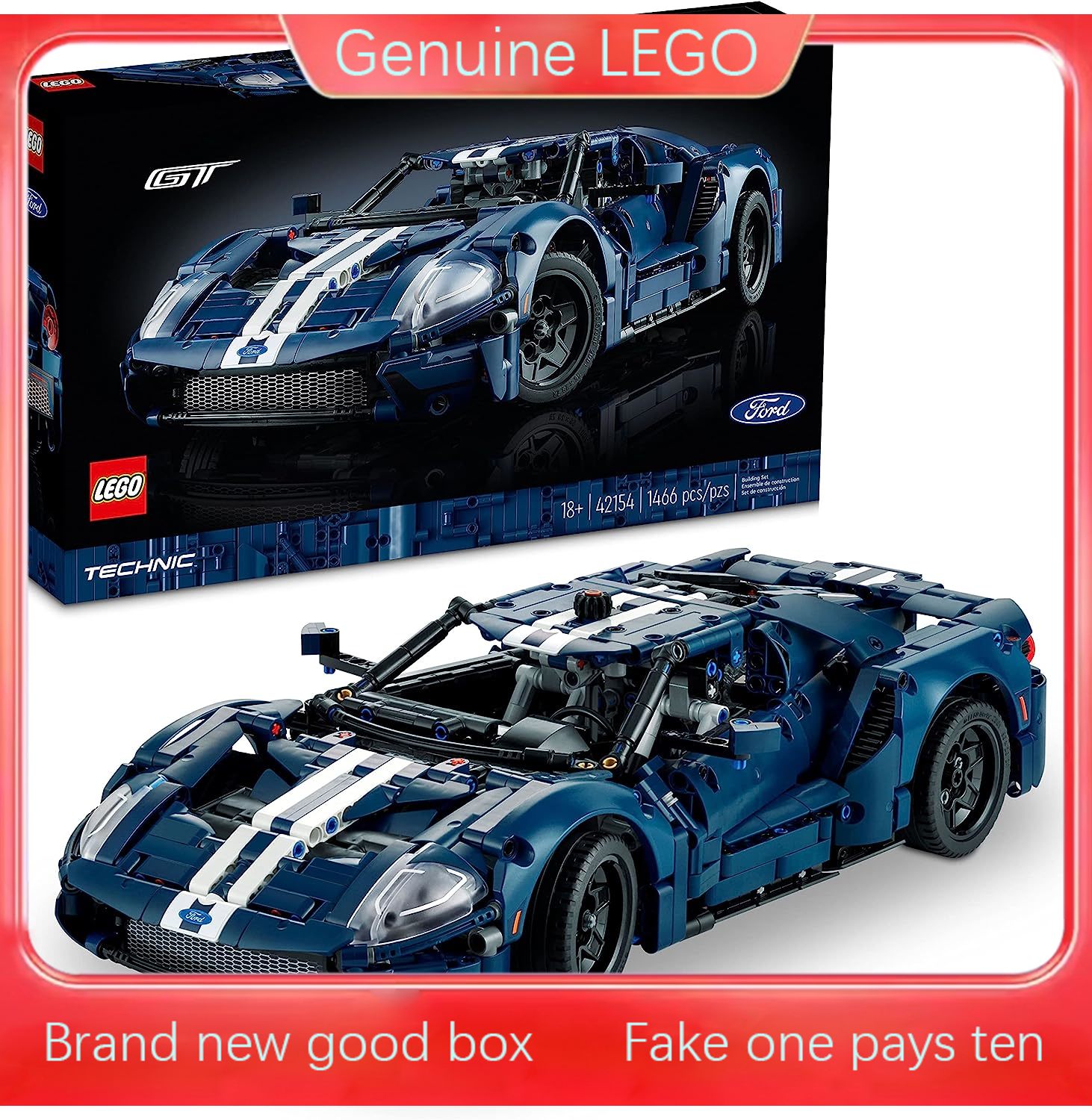 LEGO Technic 2022 Ford GT 42154 Car Model Kit for Adults to Build, 1:12  Scale Supercar, Collectible Set, Great Gift Idea 