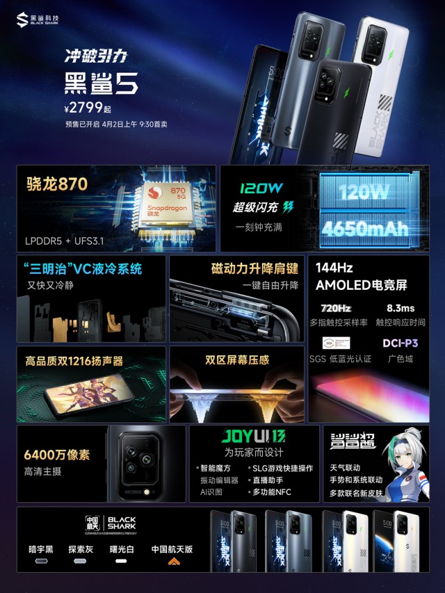 [Quốc tế] Điện thoại Xiaomi Black Shark 5 (8/128GB và 12/256GB)