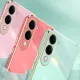 Biruiqu for VIVO Y04 Back Cover Luxury 6D Plating Frame Shiny Bling Phone Pounch Soft Silicone Square Phone Case. 