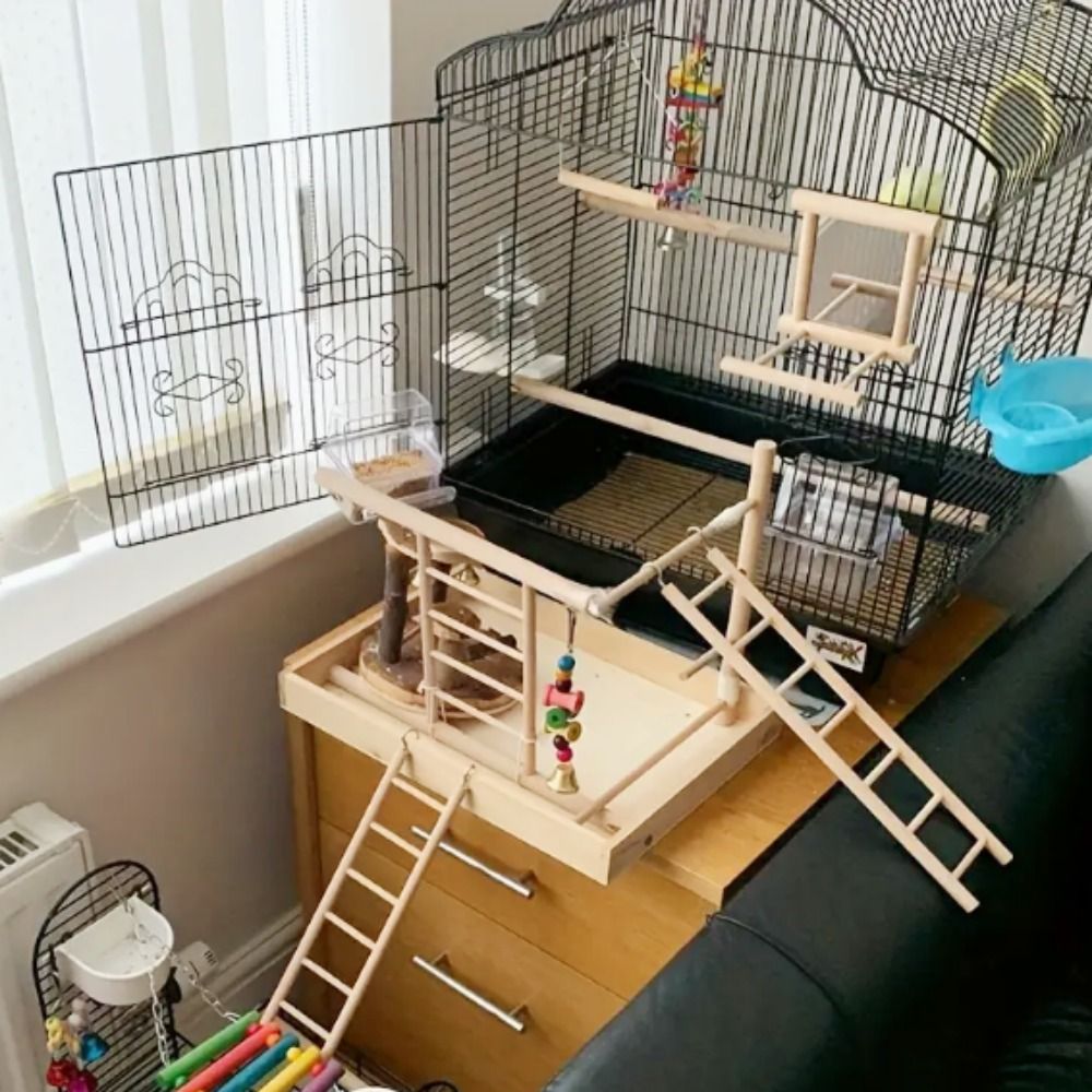 Photo inspiration: Gallery Detail: Durable Creative Wooden With Hooks Bird Cage Hanging Birds Ladders