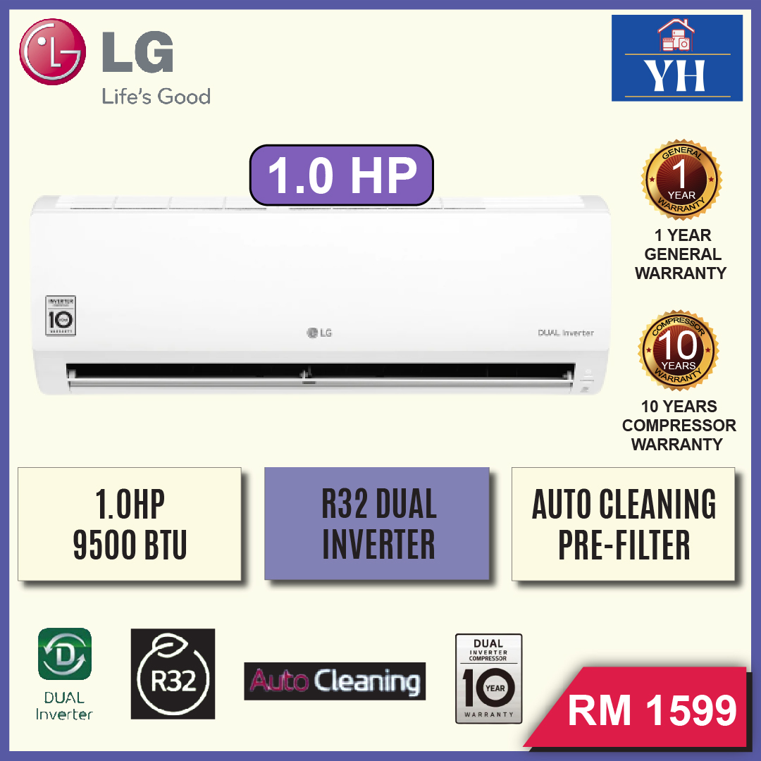 LG 1.0 HP R32 Dual Inverter Auto Cleaning Classic Air Conditioner
