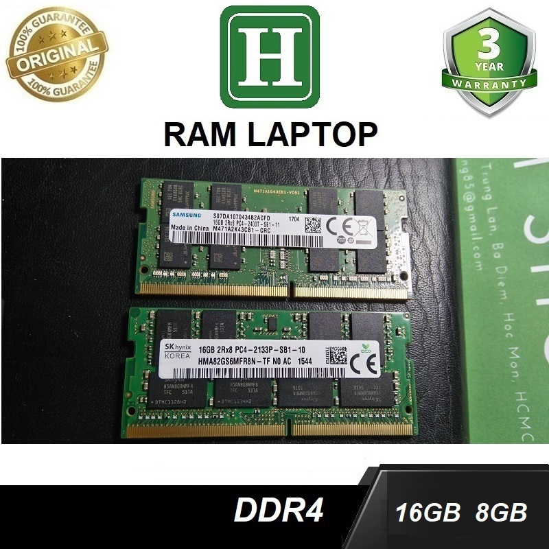 Ram Laptop DDR4 16GB Bus 2133 tháo máy Bảo Hành 3 Năm