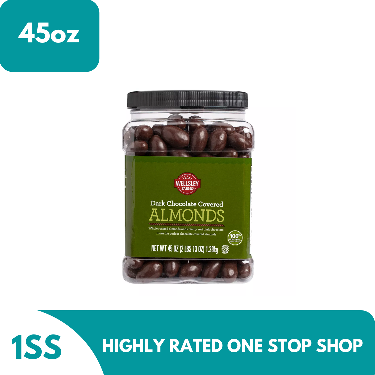 Wellsley Farms Dark Chocolate Covered Almonds 45 Oz Lazada PH