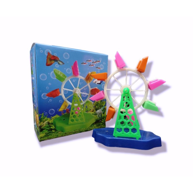 Hiasan Aquarium Mainan Airpump LUCKINESS WATER WHEEL BESAR Kincir angin udara aquarium