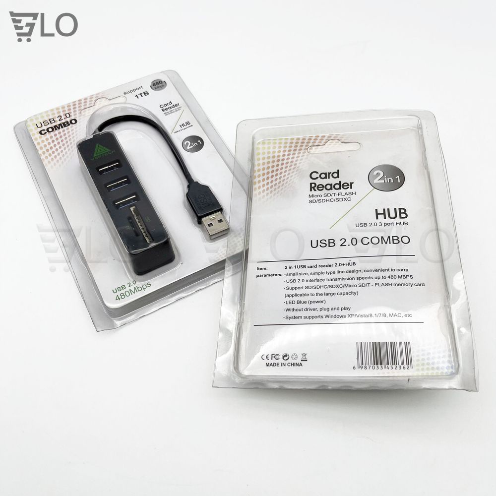 Hub Usb Gồm 3 Cổng Usb Kèm Đầu Đọc Thẻ Nhớ SD/TF