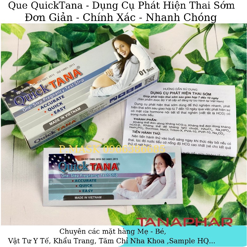 Que thử thai QuickTana 5mm phát hiện thai sớm - Dụng cụ phát hiện thai TANAPHAR QuickTana tiện lợi, chính xác