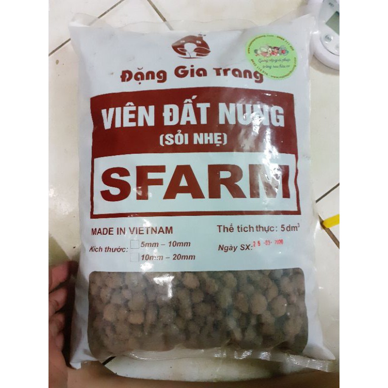 Viên đất nung ( sỏi nhẹ ) - Bao 5dm3 ( KT 10-20mm ) - 2.5kg/túi