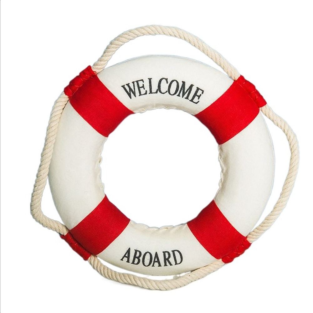Xavinu decor phòng ngủ bãi biển phao cứu sinh màu xanh dương đỏ bông bọt dây chuyền phao cứu sinh phao bơi xốp phong cách hàng hải trang trí chào mừng
