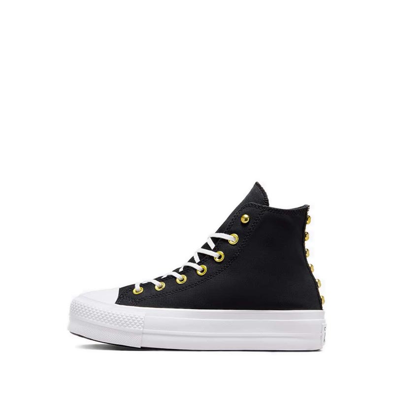 Converse CTAS Lift Platform Star Studded Women's Sneakers - Black/White/Gold