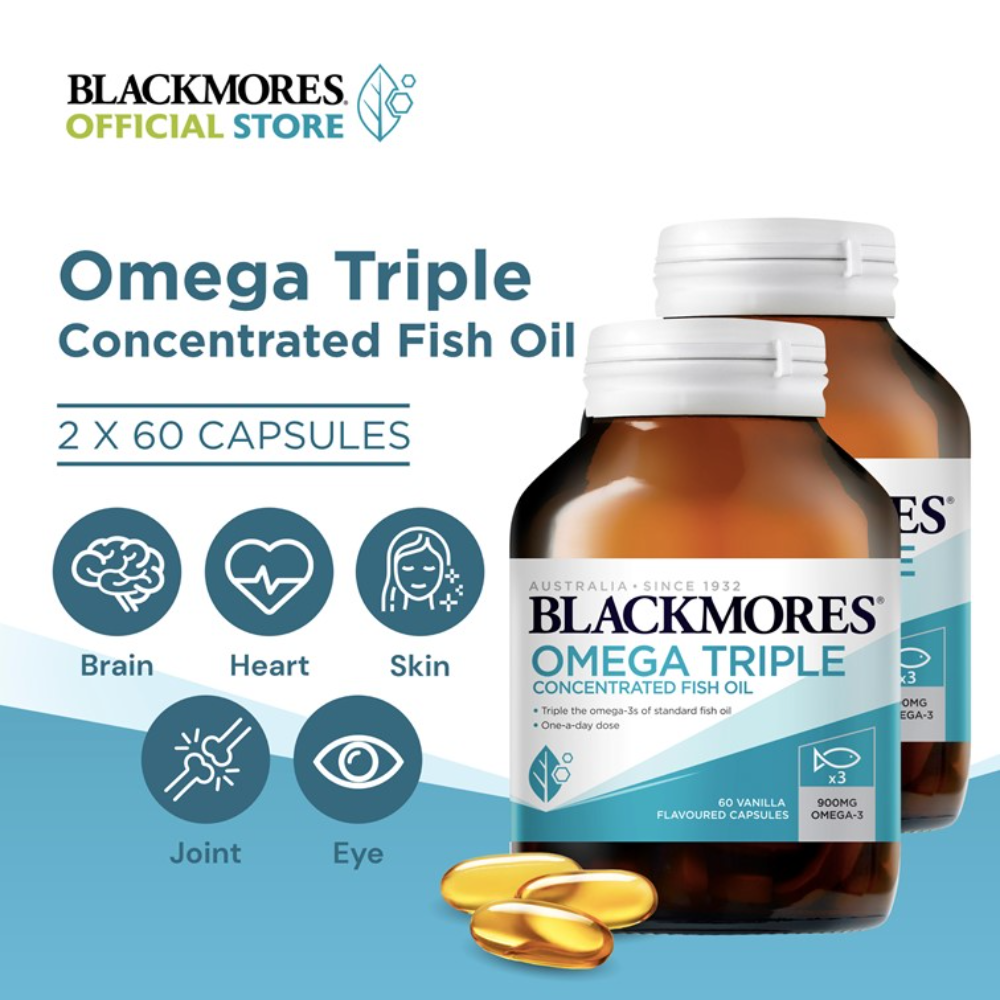[Bundle of 2] Blackmores Omega Triple Concentrated Fish Oil 60s