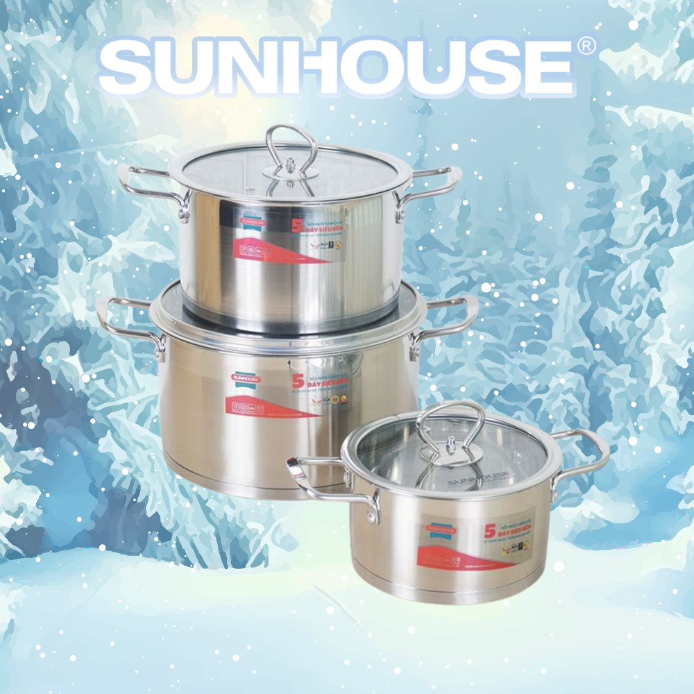 Bộ nồi inox 5 đáy sunhouse mama sh784