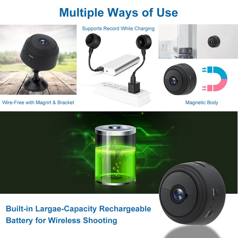 【Hàng tồn kho đã sẵn sàng】♥Miễn phí vận chuyển + COD♥A9 Mini Full-HD 1080P Nhỏ Camera Wifi IP WIFI Máy ảnh Mini quan sát ban đêm IR Camera micro cảm biến chuyển động Giá đỡ camera thẻ TF/CCTV