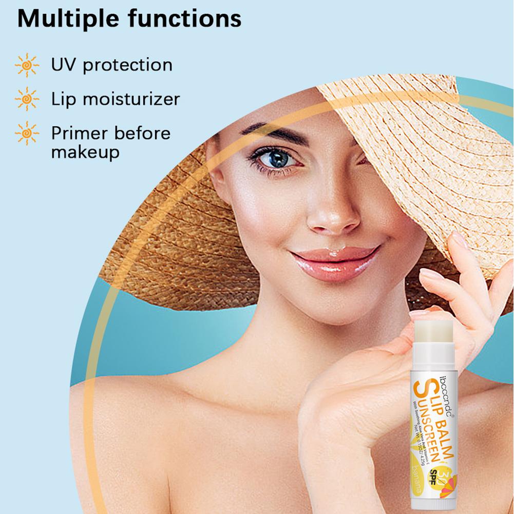 Sunscreen Lip Balm SPF 30 UVA Protection Lips Moisturizer Lipstick Sun Care Coconut Banana Colorless Watermelon Flavor. 