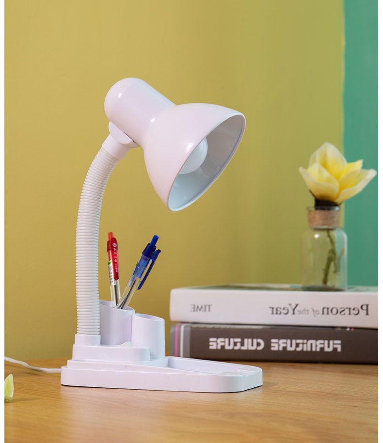 Simple LED eye protection table lamp for children and students reading bedroom desktop pen holder plug in radio lamp
