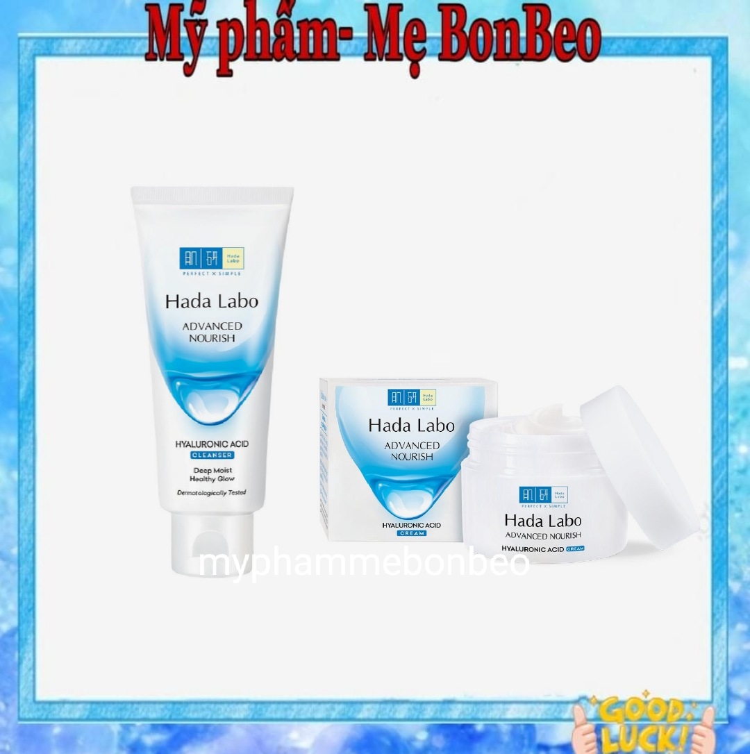 Combo Bộ 4 Bước Sạch Da Ẩm Mịn Hada Labo Advanced Nourish