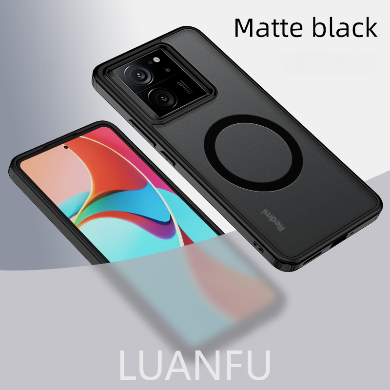 Case for Xiaomi 13T Pro Matte and Transparent Magsafe Back Cover Four Corner Anti-drop Anti-collision and Shockproof Protective Cover
