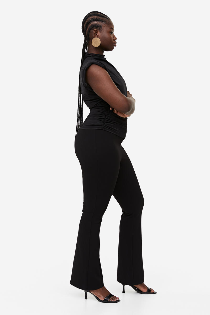 H&M - Flared leggings - Black Dark