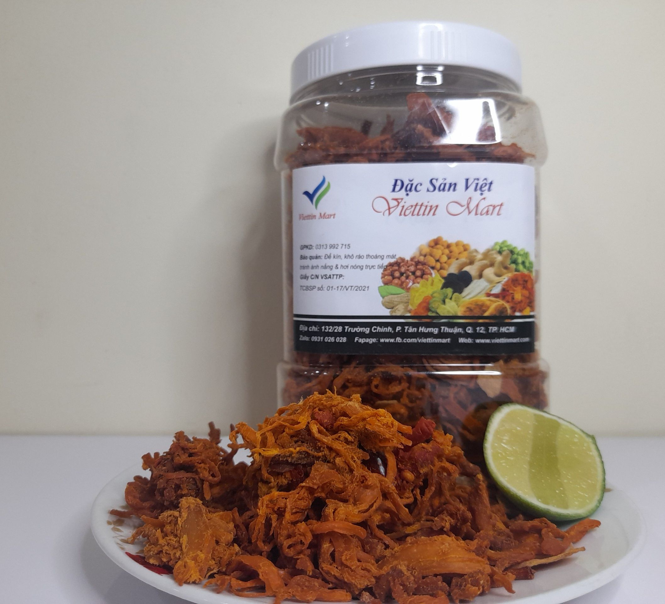 500g KHÔ GÀ CHÁY TÓI LOẠI MỚI có chứng nhận VSATTP - Viettin Mart